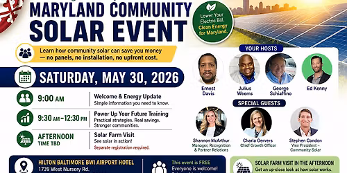 Maryland Community Solar Event + Live Solar Farm Tour (Free)
