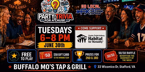 FREE Party Trivia Night to support Greater Fredericksburg Habitat Humanity