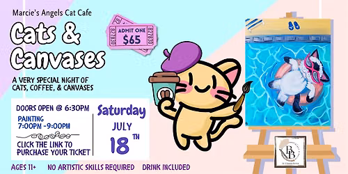 Cats & Canvases at Marcie's Angels Cat Cafe