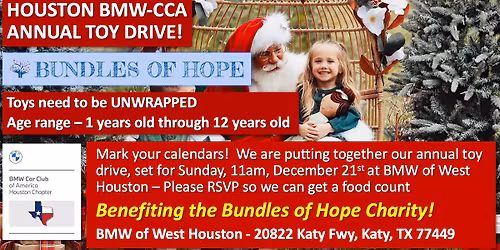 2025 Annual Toy drive benefiting Bundles of Hope Charity