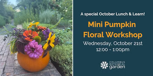 Mini Pumpkin Floral Workshop, a special Lunch & Learn!