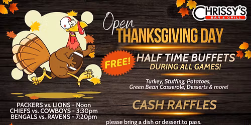 THANKSGIVING ~ FOOTBALL ~ FREE Halftime Buffets~ \ud83e\udd83\ud83c\udfc9