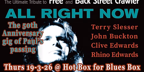 The Band Plays On "50 years to the day that we lost Paul Kossoff"