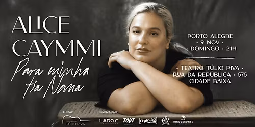 ALICE CAYMMI no Teatro T\u00falio Piva | Porto Alegre\/RS