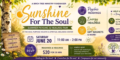 Sunshine For The Soul A Birch Tree Ministry Summer Psychic & Healing Fair