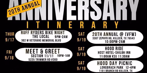 Killeen Ruff Ryder 20th Anniversary