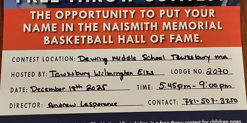 Tewksbury-Wilmington Elks Hoopshoot