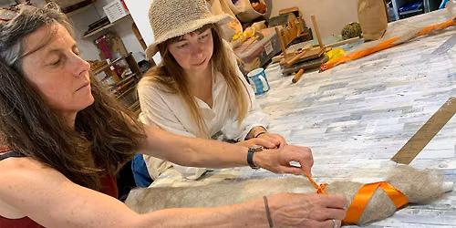 Flax spinning training with Amanda Hannaford