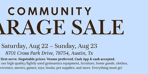 Community Garage Sale - Cameron\/Rundberg