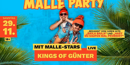 MALLE PARTY MIT KINGS OF G\u00dcNTER + DJ PEACH IM HEIZWERK