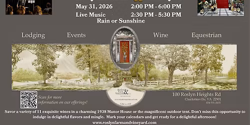 Sunday Wine Tasting at Roslyn Farm & Vineyard featuring Brian Bence
