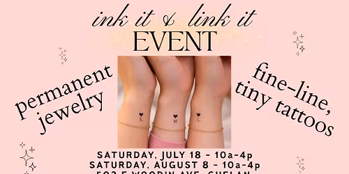 Fine-line, Tiny Tattoo & Permanent Jewelry Collab Event by Chelan Links Permanent Jewelry