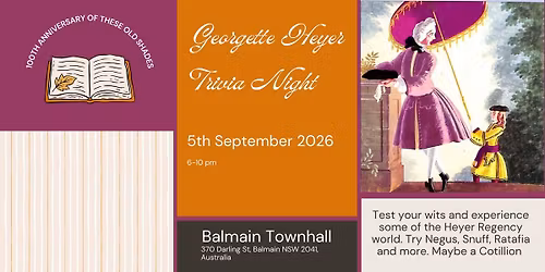 Georgette Heyer Trivia night