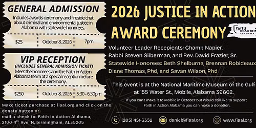 Faith in Action Alabama's 2026 Justice in Action Awards Ceremony