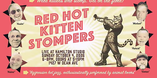 Hot Jazz Sunday Night at Hamilton Studio featuring the Red Hot Kitten Stompers