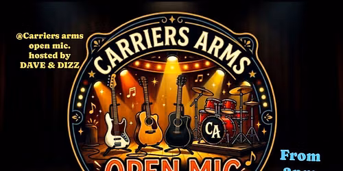 Open Mic hosted by Dave & Dizz every Sunday from 2pm till 6pm 