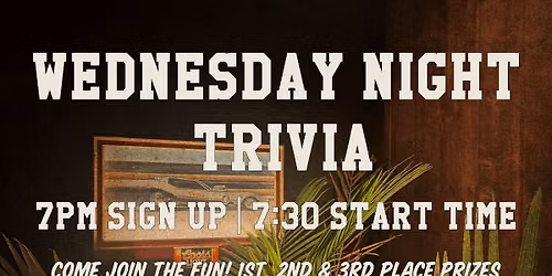 FREE! WEDNESDAY NIGHT TRIVIA AT THE DIRTY DRUMMER