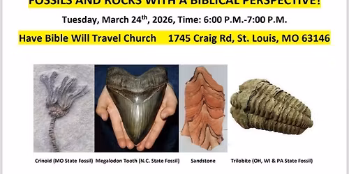 The Rocks Cry Out! traveling fossil in rock presentation with a Biblical perspective