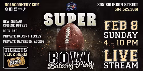 Super Bowl Watch Party @ NOLA Cookery