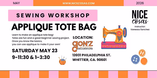 Sewing Workshop: Make an Applique Tote Bag