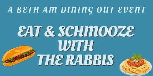 Eat & Shmooze with the Rabbis @ Garibaldi's in Arlington Heights