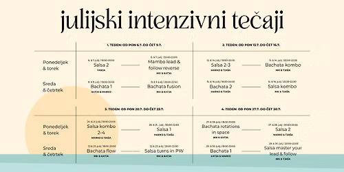\ud83d\udc20JULIJSKI INTENZIVNI TE\u010cAJI\ud83d\udc20- salsa\u2665\ufe0f, mambo\u2665\ufe0f, bachata,\ud83d\udc9e ....