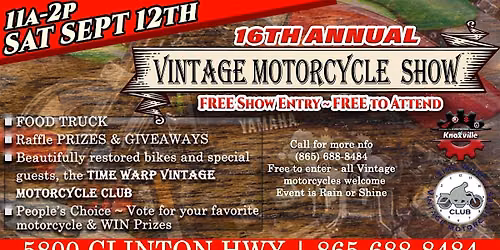 16TH ANNUAL VINTAGE MOTORCYCLE SHOW