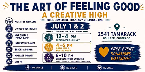 The Art of Feeling Good \u2014 Tues July 21 \u2014 12-4 & 6-10pm