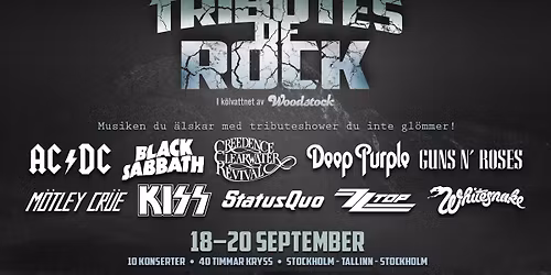 TRIBUTES OF ROCK |  18 - 20 SEPTEMBER 2026 |
