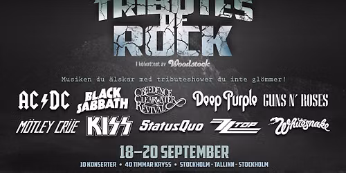 TRIBUTES OF ROCK | 18 - 20 SEPTEMBER 2026 |
