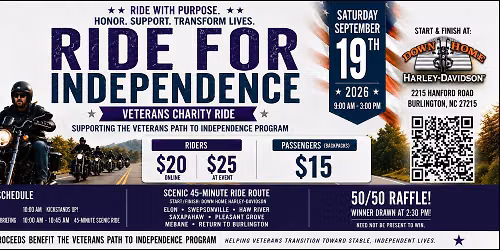 VETERANS CHARITY RIDE- RIDE FOR INDEPENDENCE