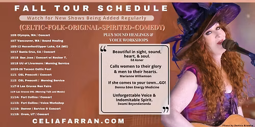 Tucson, AZ-Celia Farran-Celtic Fest-Main stage @ 1PM & Skye Stage @ 4PM