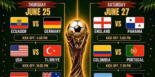 World Cup, Mundial Watch Party! Paraguay, Ecuador & USA!!