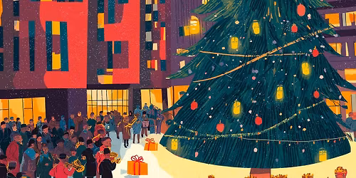 Juletræstænding bag Egedal Rådhus