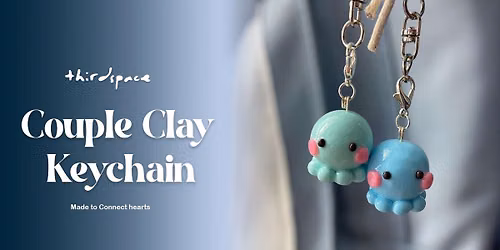 Couple clay keychain