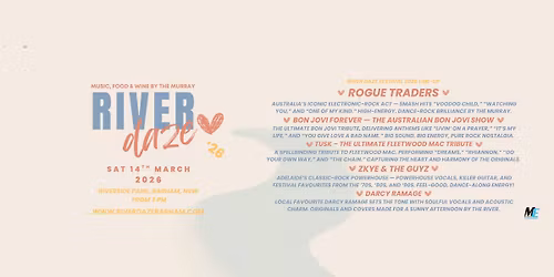 River Daze 2026 \u2013 Music \u2022 Food \u2022 Wine by the River