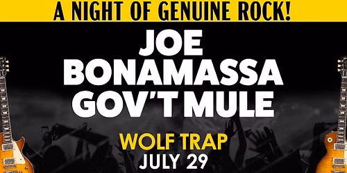 See Joe Bonamassa Live in Vienna, VA on July 29, 2026