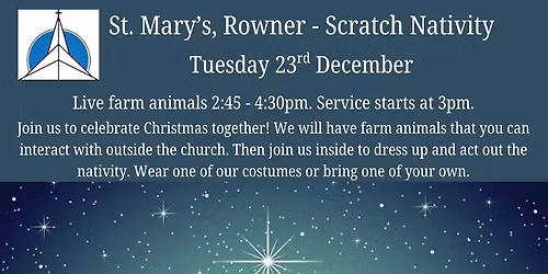 Scratch Nativity with real animals, St. Mary's Rowner.