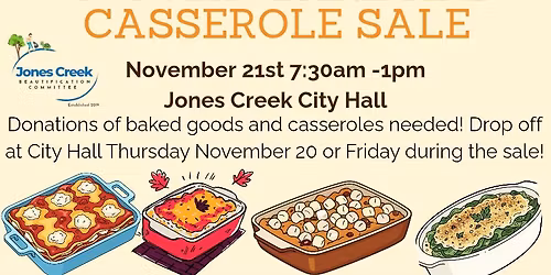 Autumn Casserole and Bake Sale 