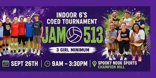 JAM 513 Coed 6s Indoor Hard Court Volleyball Spooky Nook Tournament 