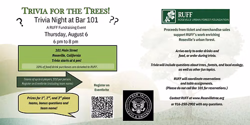 Trivia Night for Trees: A RUFF Fundraiser at Bar 101!