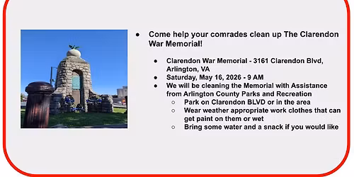 Clarendon War Memorial Cleaning with John Lyon VFW Post 3150