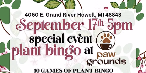 Pups and Plant Bingo hosted by Roaming Rootz LLC