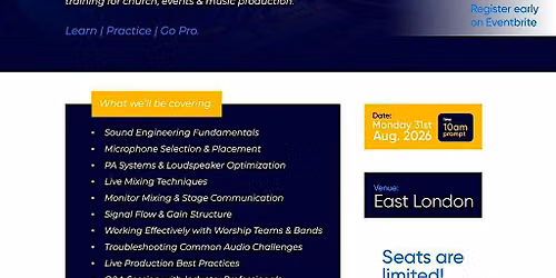 London Summer Sound Engineering Bootcamp