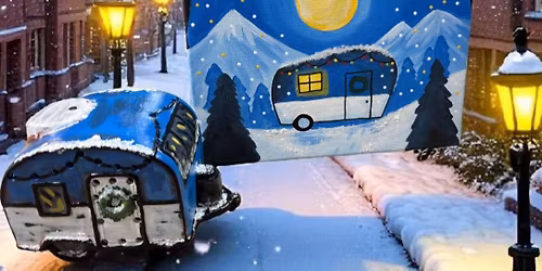 Griswold Christmas Event Canvas and Camper Painting
