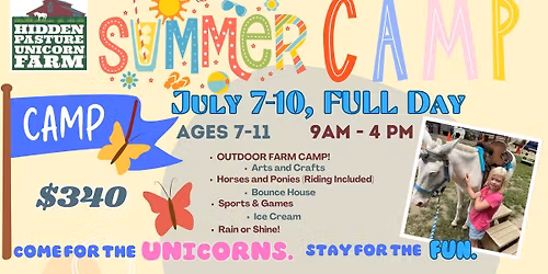 4-Day Summer Camp July 7-10, Full DAY 9am-4 pm
