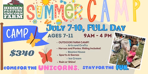 4-Day Summer Camp July 7-10, Full DAY 9am-4 pm