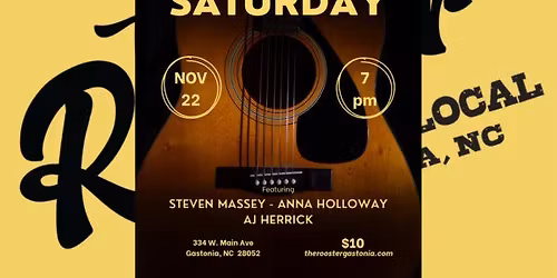  Songwriter Saturday w\/Steven Massey, Anna Holloway & AJ Herrick
