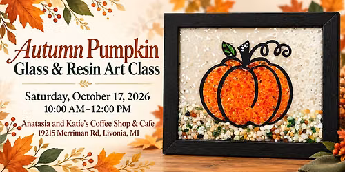 Autumn Pumpking Glass & Resin Art