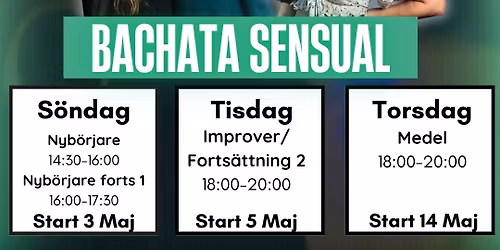 BACHATA | GRATIS NYB\u00d6RJARKURS | BAILAMIGOS | 4 tillf\u00e4llen x 90 min